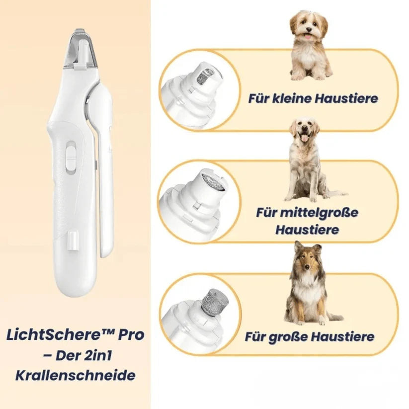 LichtSchere™ Pro – Die 2-in-1 LED-Krallenschere für Pfoten